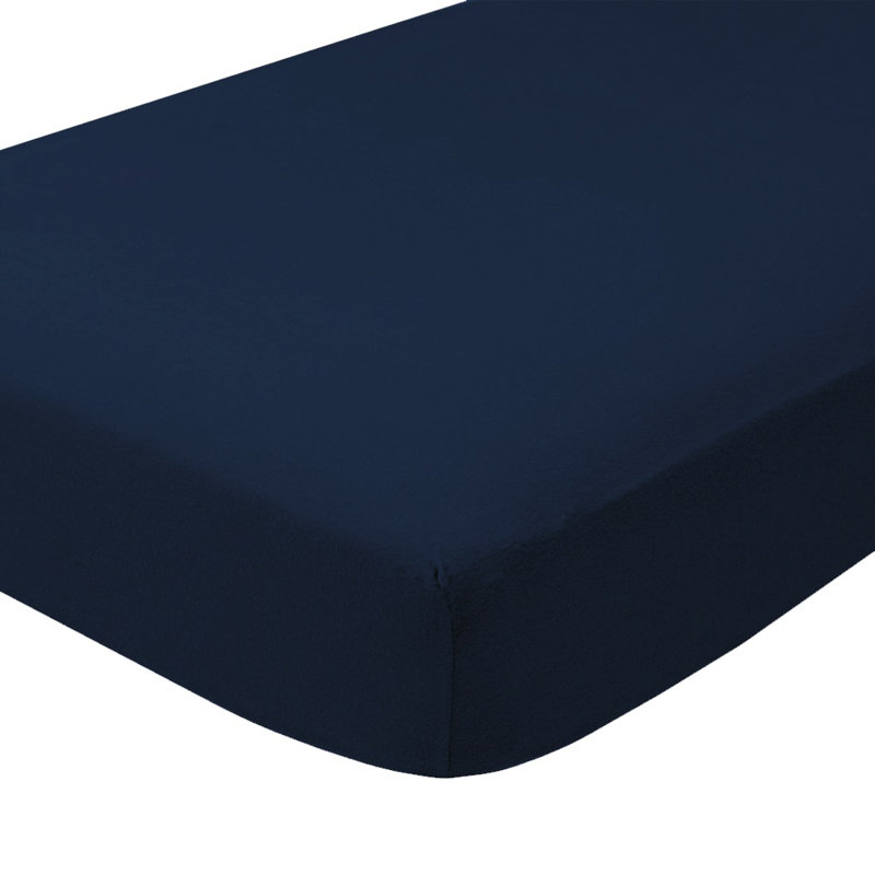 Drap-housse 100% coton Split-King, Bleu