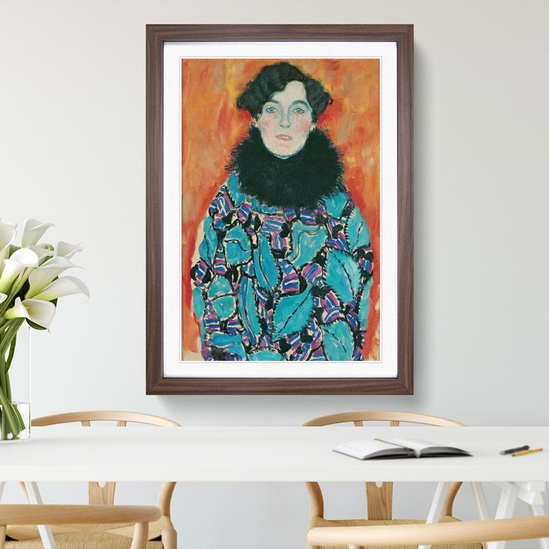 Johanna Staude by Gustav Klimt - Picture Frame Painting, 48cm H x 36cm W x 2cm D, Walnut