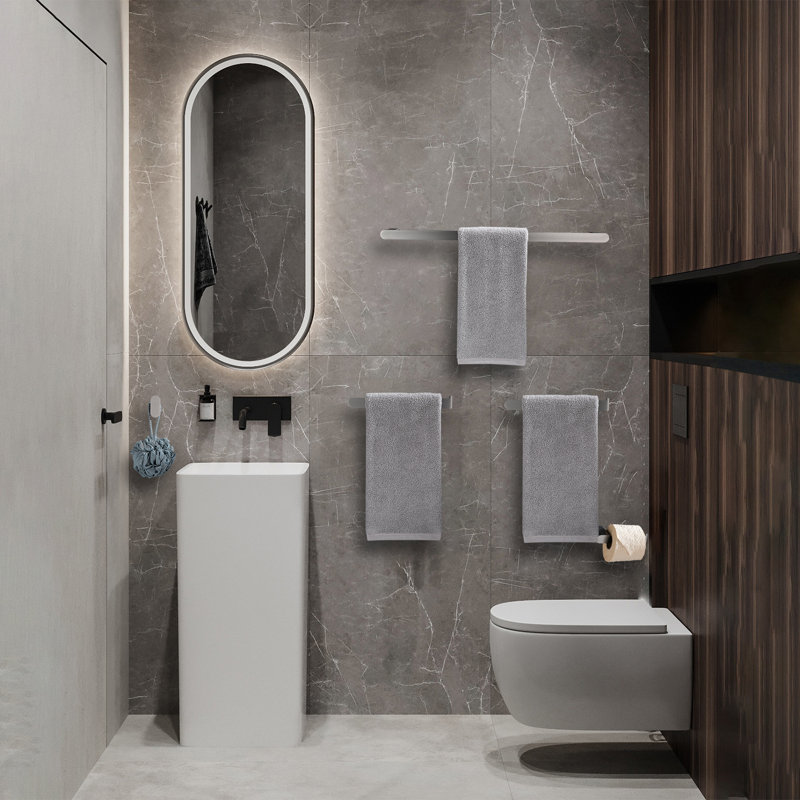 5 - Piece Bathroom Hardware Set, Gun Ash
