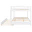 Grand lit superposé en bois blanc avec lit gigogne et pin, peu encombrant pour les petites chambres à coucher