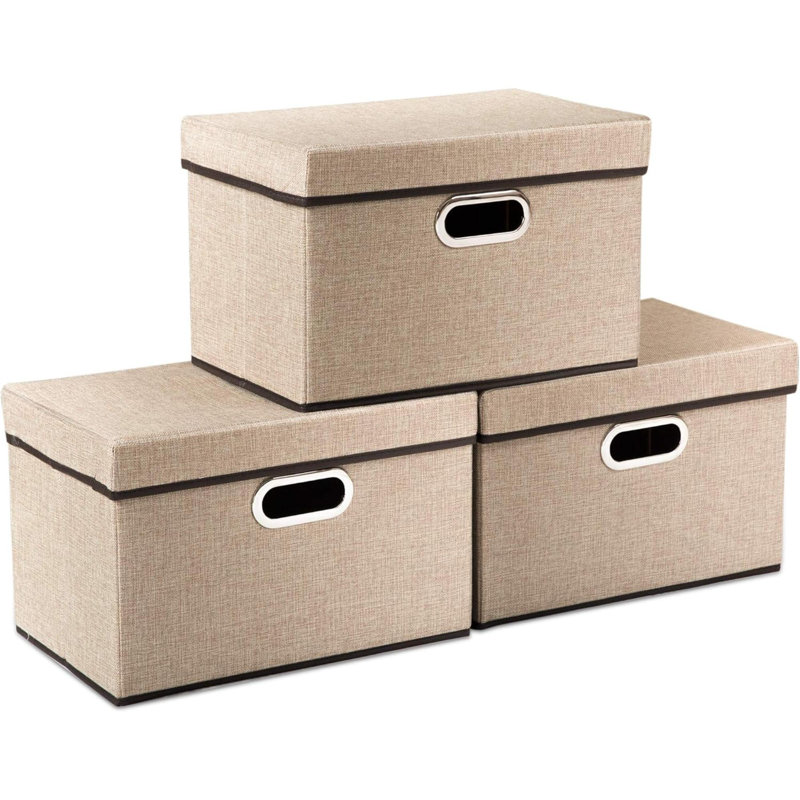 Brayden Studio Fabric Bin, Beige