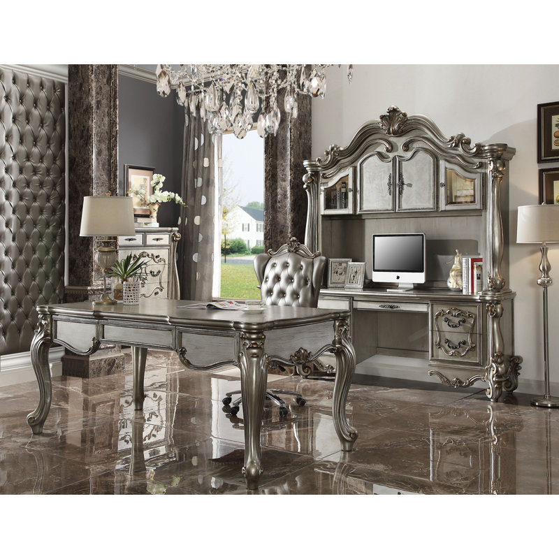 Bertelle Executive Desk, Antique Platinum