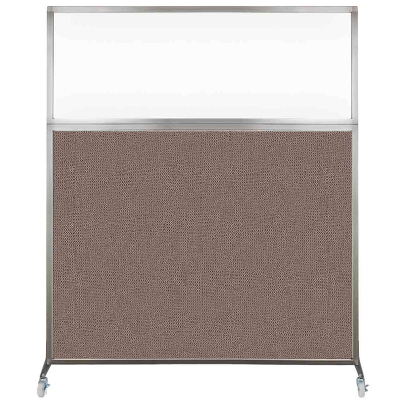 Cloison de bureau Hush - fenêtre transparente, 60", Café