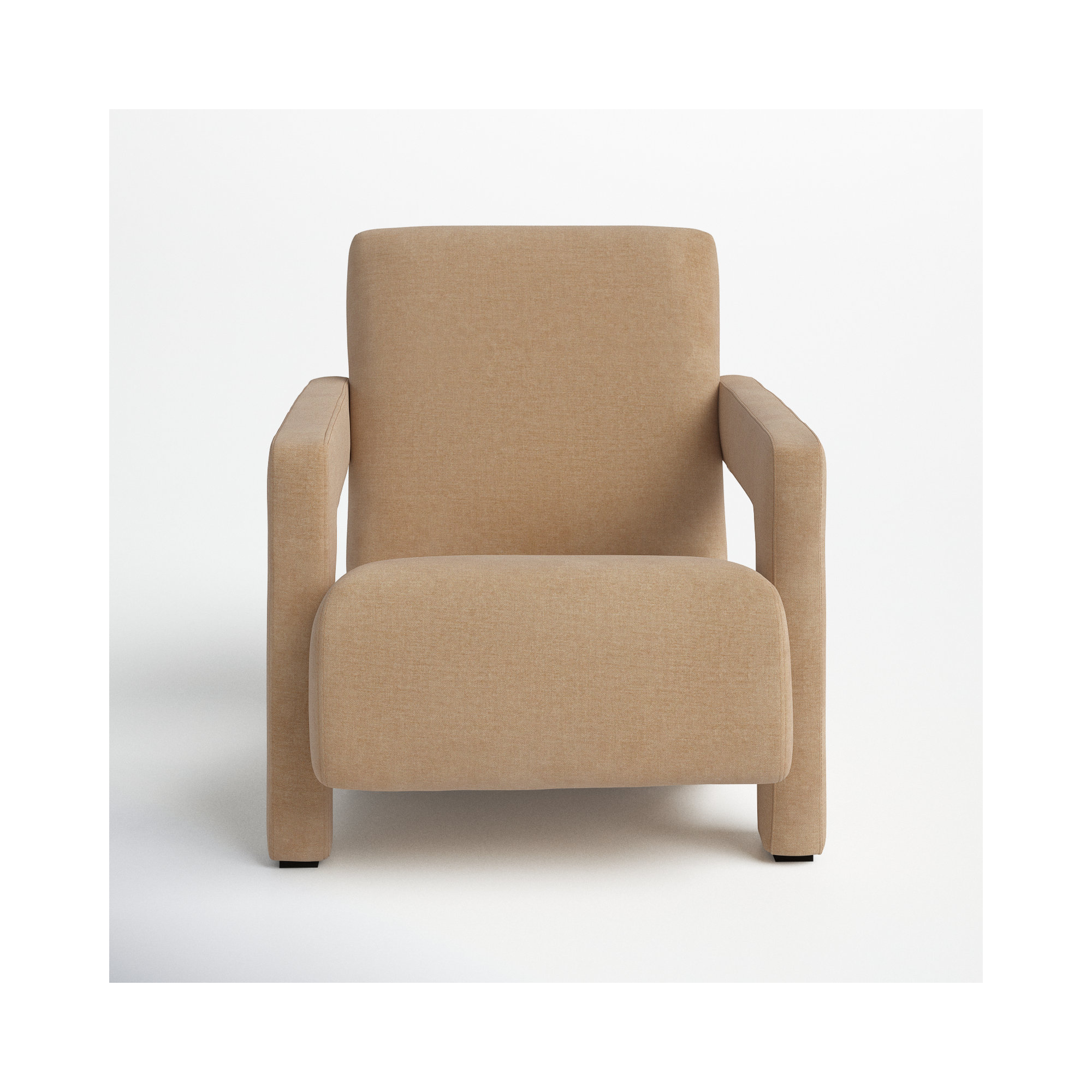 Olsen 27.3" W Velvet Armchair, Light Brown Velvet