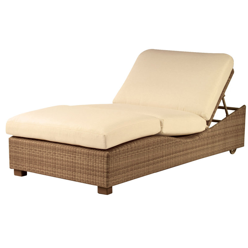 Chaise longue inclinable double avec coussin Montecito, Sunbrella Beachball Bluestone, Moka