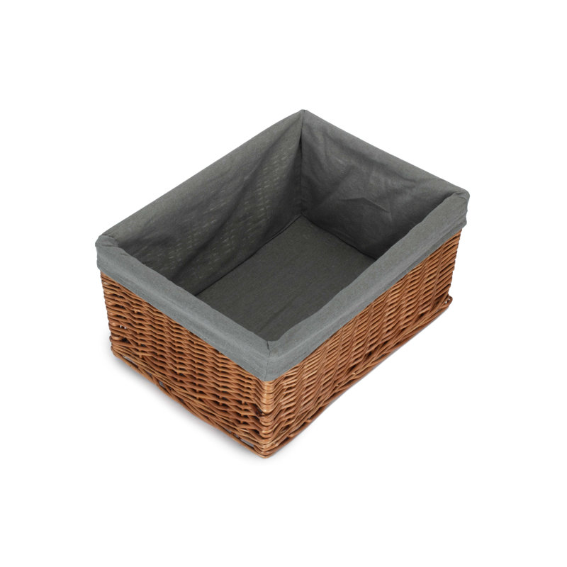 Wicker Lined Storage Basket, 23cm H x 47cm W x 34cm D