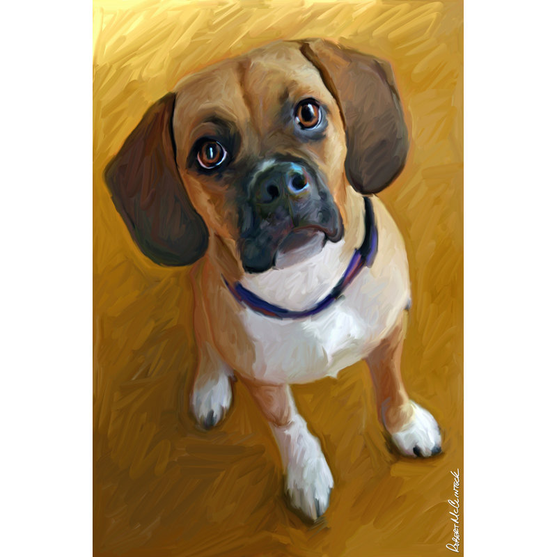 Puggle Bright Delight by Robert McClintock - Wrapped Canvas Painting, 46cm H x 30cm W x 3.8cm D