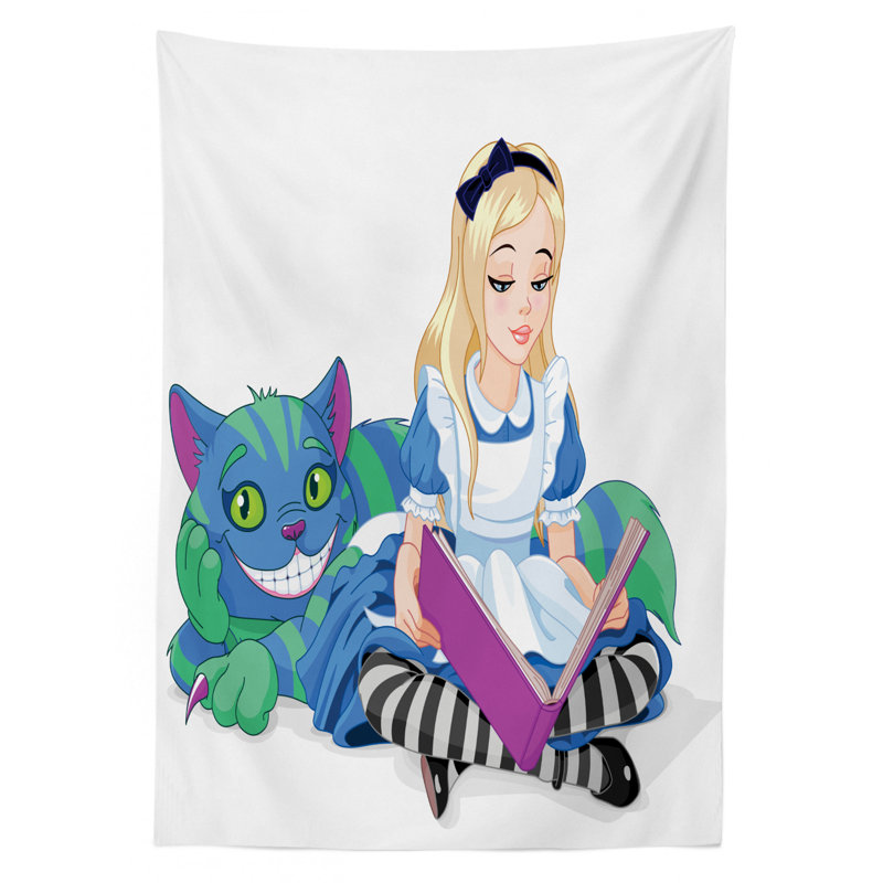 Nappe de lecture alice, "chat" , "joie love" , nappe d’image, 84 po x 60 po