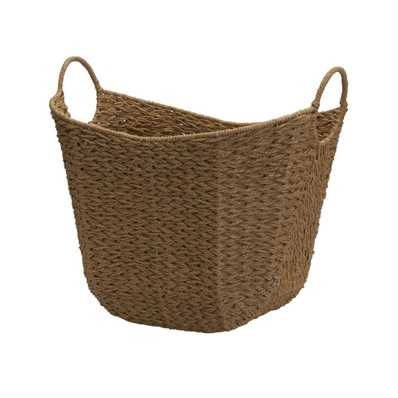 Scoop Basket with Handles, Natural - Paper Rope