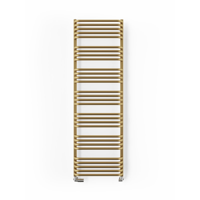 Alex Brass Heated Towel Rail, 158cm H  x 50cm W x 12cm D