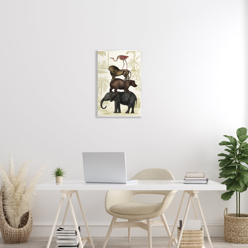 Plaque murale Jungle Animals Tower, design par Victoria Barnes, H 19 po x l 13 po