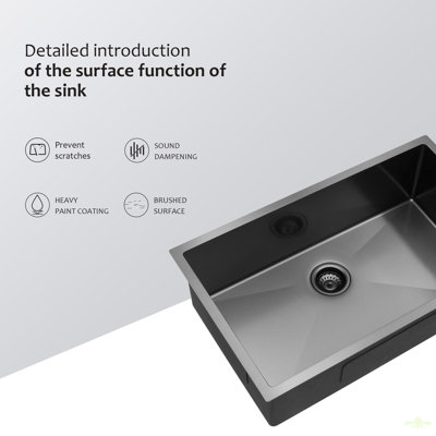 Évier de cuisine encastré 30 "x 18" x 10 "avec cuve simple de calibre 16 avec ensemble de bonde