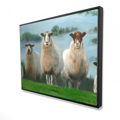 Flock Of Sheep Print On Canvas