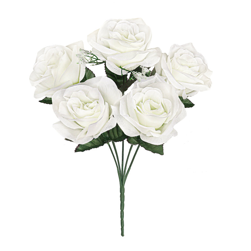 Rosier artificiel ouvert, Blanc, crème
