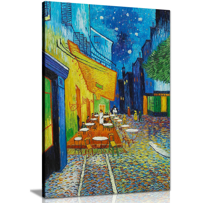 Vincent Van Gogh The Café Terrace On The Place Du Forum - Wrapped Canvas Painting, 31cm H x 20cm W