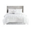 Édredon 7 pièces pour très grand lit - 1 magnifique édredon blanc, 2 taies décoratives, 3 coussins décoratifs, jupe de lit lavable et lavable