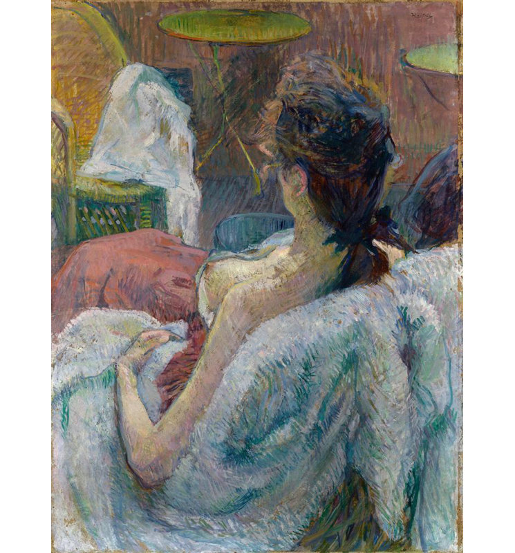 «The Model Resting» par Henri De Toulouse-Lautrec - Art mural sur toile tendue avec châssis, H 48 po x l 33 po