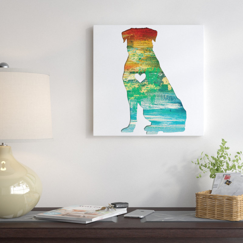 «Ink Silhouette Rottweiler», impression sur toile tendue, H 16 po x l 16 po