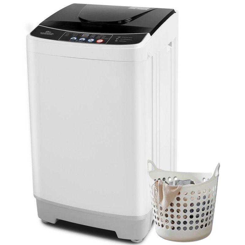 2,1 pieds cubes Pi. Machine à laver portative Laveuse portative d'une capacité de 15,6 lb avec pompe de vidange Laveuse compacte entièrement automatique avec 10 programmes 8 niveaux d'eau pour la maison, appartement, véhicule récréatif, dortoirs