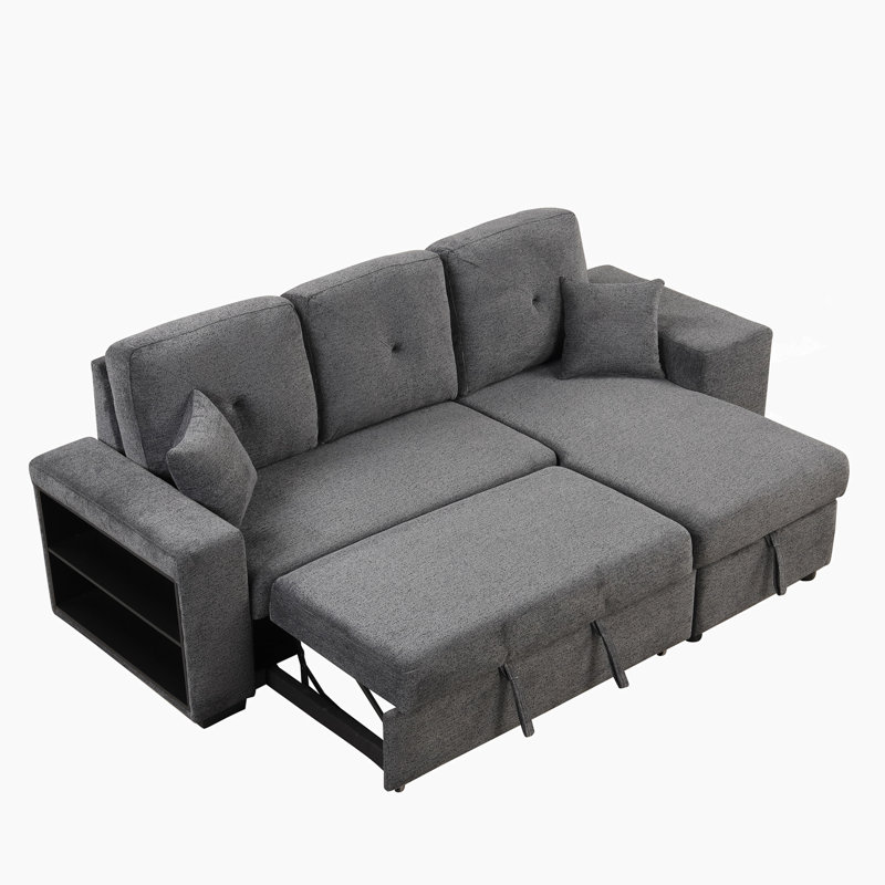 Lablanc Velvet L-Shaped Sectional, Black Velvet