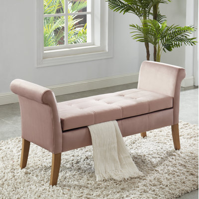Cargo Velvet Upholstered Storage Bench