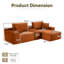 Canapé modulaire en velours côtelé à compression de 4 pièces 111,2 po Boneless-1844839820
