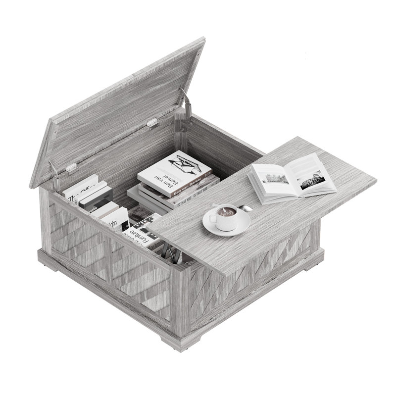 Table basse avec rangement Nilla, Gris
