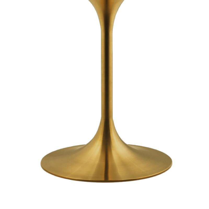 Yony Round Faux Marble Top Metal Base Dining Table, 32" W x 32" L