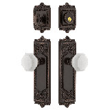 Nostalgic Warehouse Egg & Dart Entry Set with White Waldorf Crystal Knob