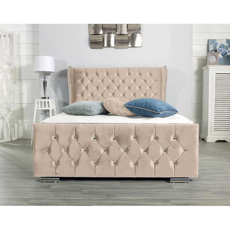 Lamberton Upholstered Bed Frame, Small Double (4'), Mink