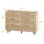 Armoire de rangement 43,31 pouces à 6 tiroirs en rotin pour chambre à coucher