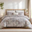 Housse de couette 100% coton de très grande taille - Ensemble de literie botanique élégante avec fermeture à glissière, housse d'édredon à motif de feuille à motif floral doux et respirant avec 3 taies d'oreiller-123017882-123017881