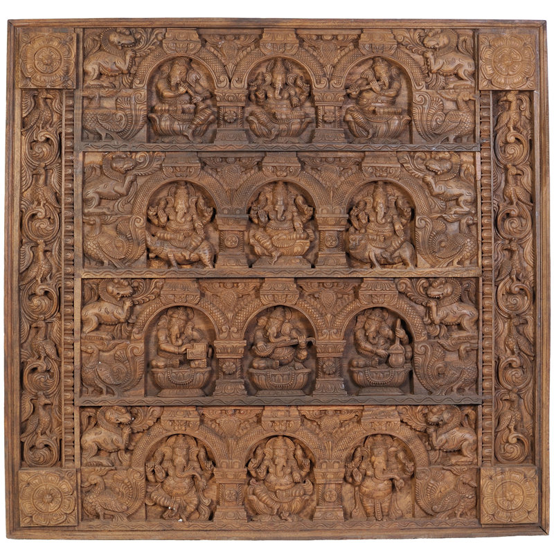 Panneau musical Ganesha avec d'autres aspects de Ganapati