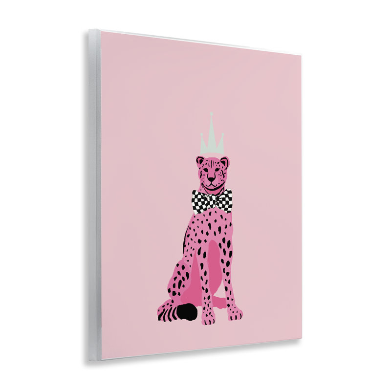«Rose Cheetah King», art mural sur bois par Elizabeth Medley