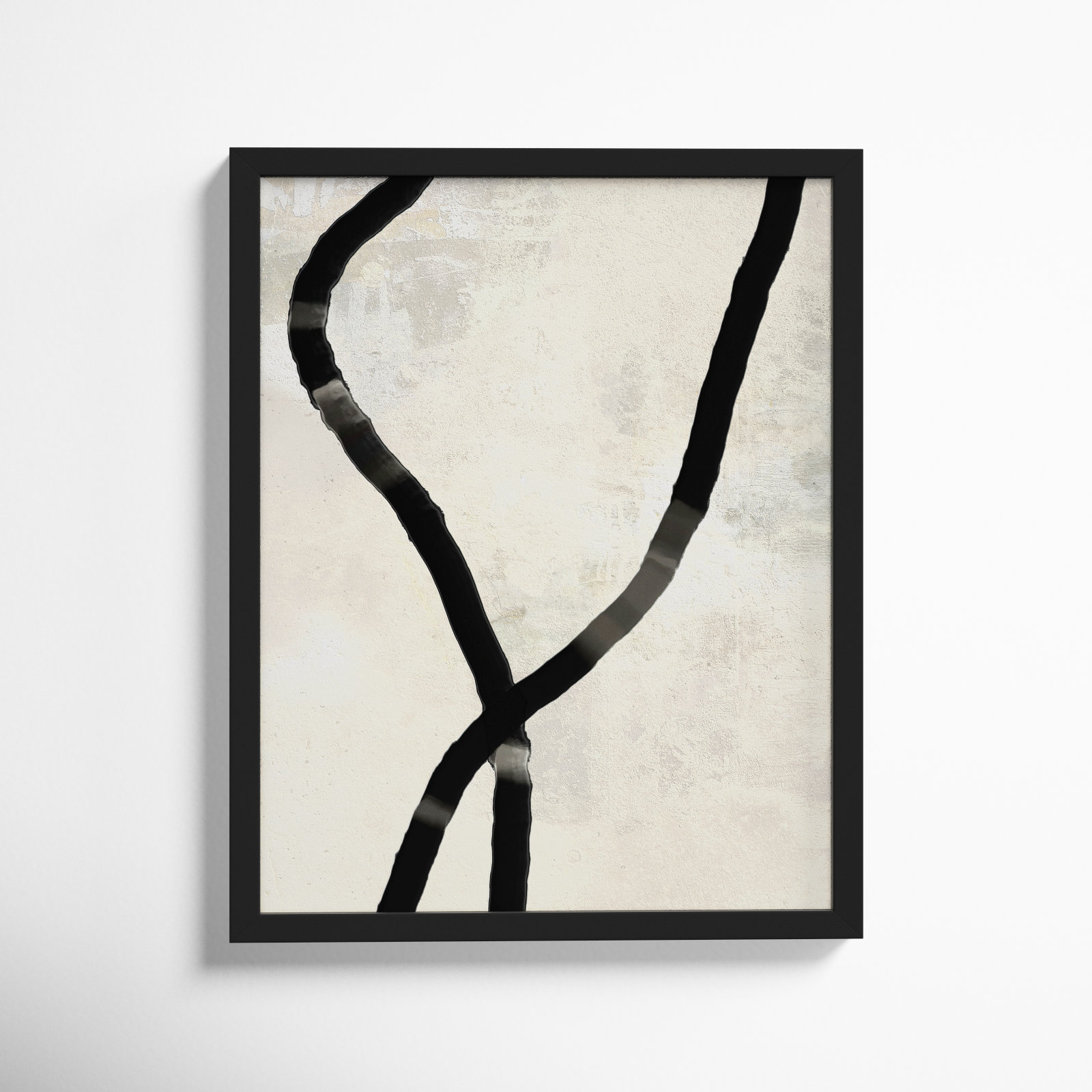Black Rope 5 by Jacques Pilon, Black, 25" H x 20" W x 1.25" D