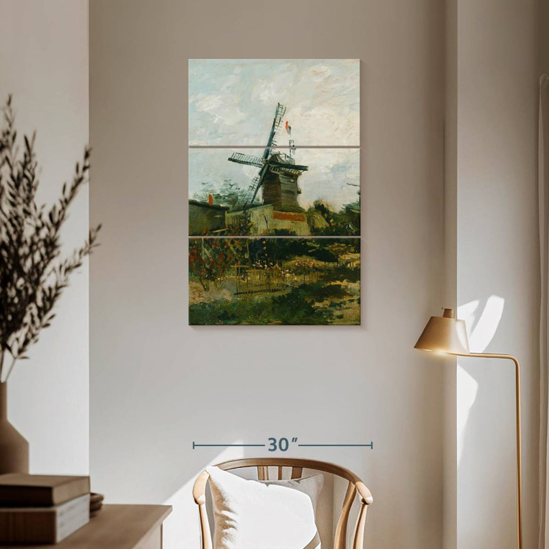 Lilie Windmills On Montmartre, 57" H x 36" W