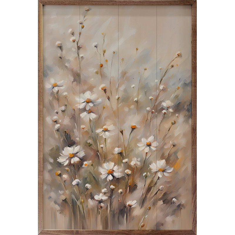 Marguerites brunes et brunes claires, H 36 po x l 24 po