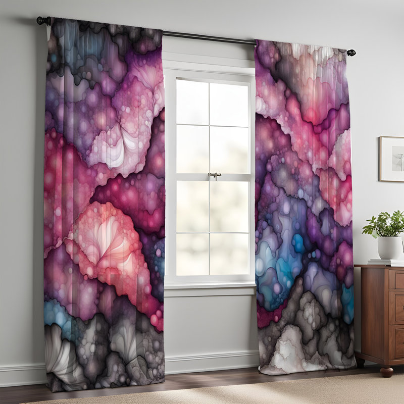 Paire de rideaux semi-transparents en polyester Edwing, L 20 po x L 61 po