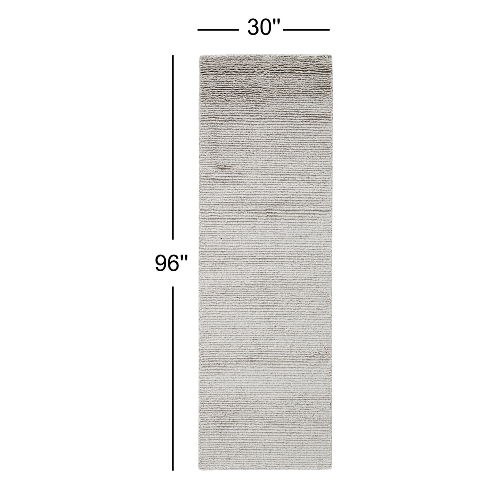 Danberry Light Gray Hand-Tufted Rug, Runner 2'6" x 8'
