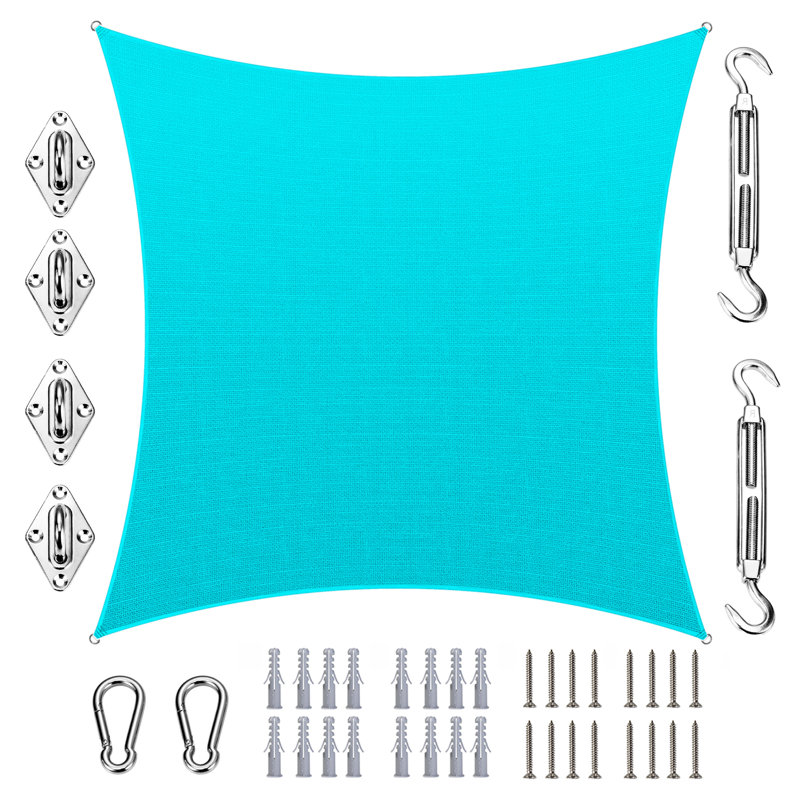 Voile d'ombrage carré Amgo, 12 pi x 12 pi, Turquoise