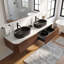 Meuble-lavabo 72 po en céramique avec lavabo et porte-serviettes gratuit en noyer-131373005-131373007