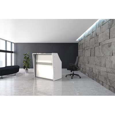 Previlus Rectangle Synthetic Laminate Reception Desk