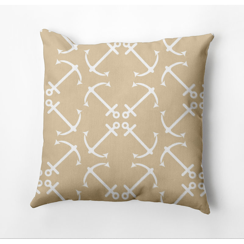 Housse et insert de coussin carré extérieur Anchor Up, Taupe, H 16 po x l 16 po