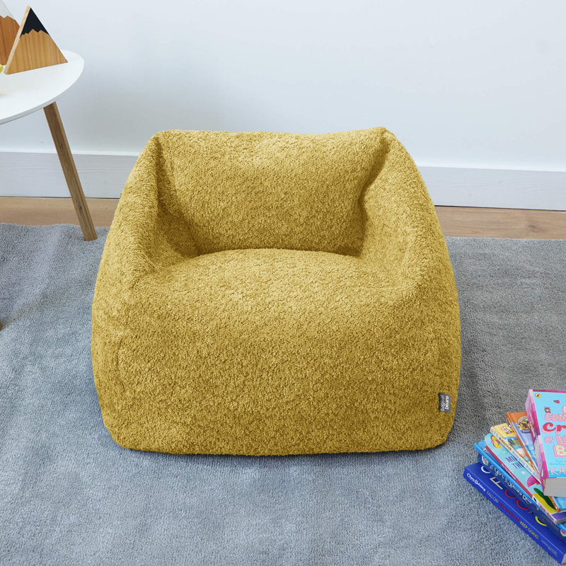 Polyester Refillable Bean Bag Chair, Yellow