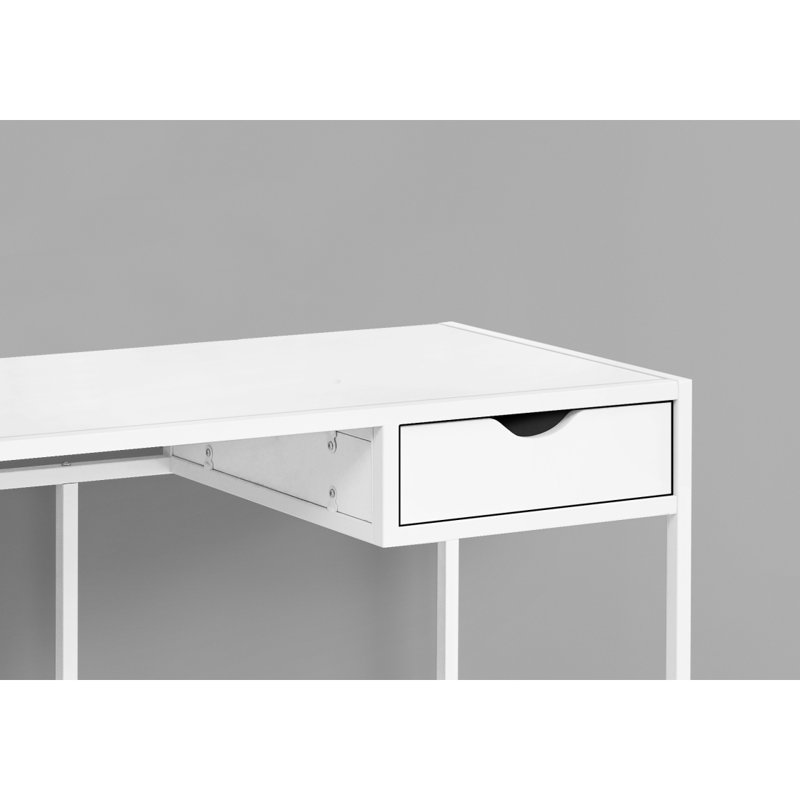 Bureau d'ordinateur, bureau personnel, ordinateur portable, tiroir de rangement, L 42 po, travail, stratifié, métal, contemporain, moderne