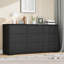 Commode haute 9 tiroirs en bois, commode de rangement moderne avec plateau large, noir-930200381