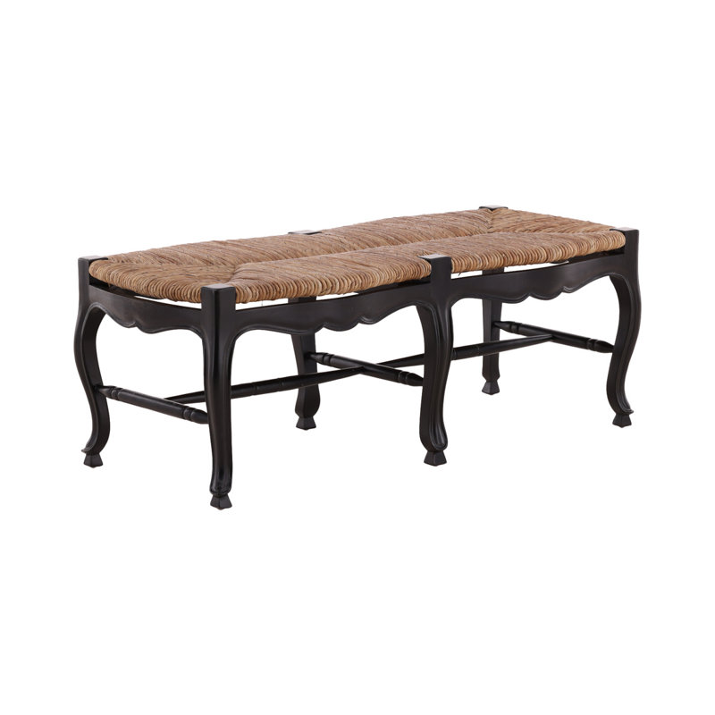 French Country Wood Bench, Black
