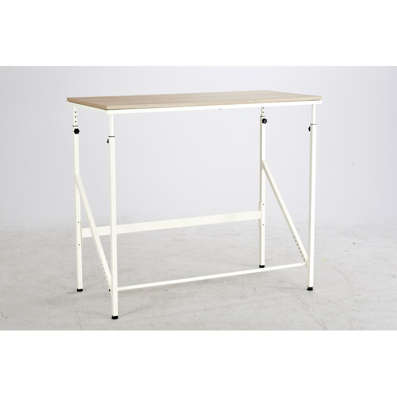 Adjustable Walnut & Black Steel Sit/Stand Desk 48"x24"