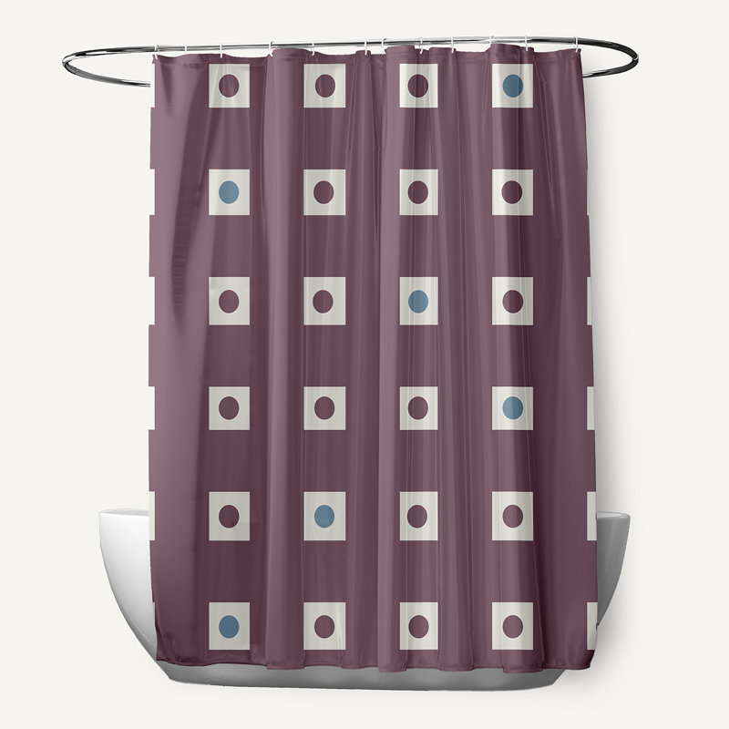 Rideau de douche géométrique simple, Mauve poussiéreux