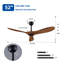 52" Black and Brown ABS Ceiling Fan with 3 Blades, No Light Kit, Walnut Finish for Indoor/Outdoor Patio Use